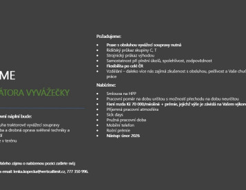 OPERÁTORA VYVÁŽEČKY (HPP) 70 000 Kč/měsíčně + prémie