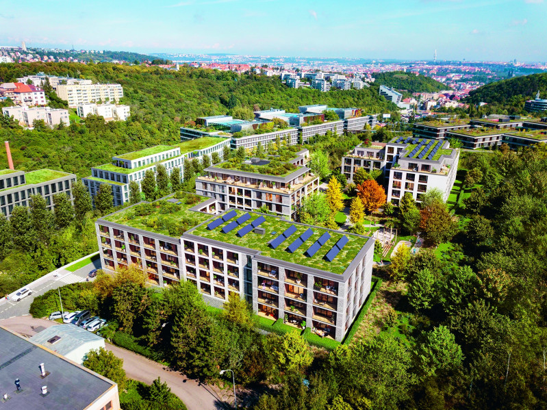 Vizualizace doposud největšího bytového domu ze dřeva v České republice, který má postavit na brownfieldu v Praze 5 společnost Skanska. Za architektonickým návrhem domu stojí ateliér Jakub Cigler Architekti.